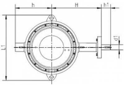 Поворотный затвор Naval - приварной, с голым штоком
