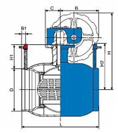 Кран регулирующий линейный Navaltrim - приварной, с редуктором