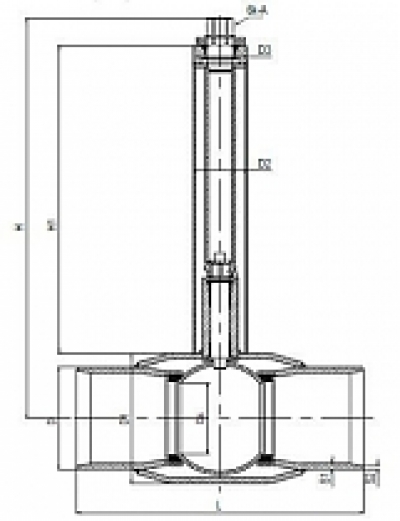 Шаровой кран Naval для подземной установки - с удлиненным штоком с редуктором