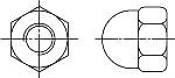 Гайки DIN 1587 колпачковые шестигранные
