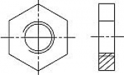 Гайки DIN 439-1 (EN ISO 4036) шестигранные низкие (без фаски)