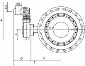 Поворотный затвор Naval - фланцевый, с приводом AYMA