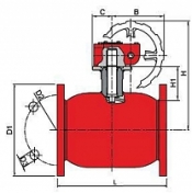 Кран шаровой для пара Navalsteam - фланцевый, с редуктором