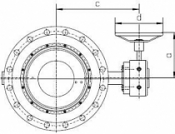 Поворотный затвор Naval - фланцевый