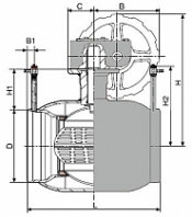 Нержавеющий регулирующий линейный кран Navaltrim - приварной, с редуктором