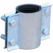 Хомут стальной ремонтный оцинкованный двусторонний