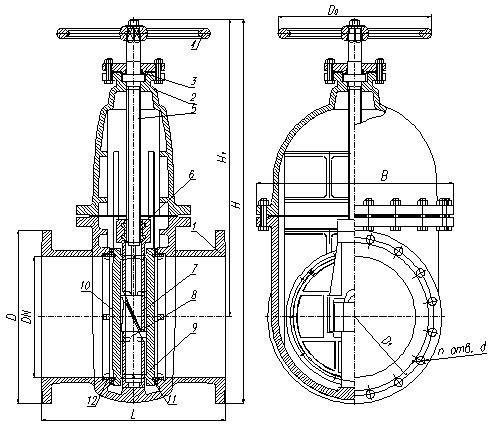Задвижка чугунная 30ч3бр (МТР)
