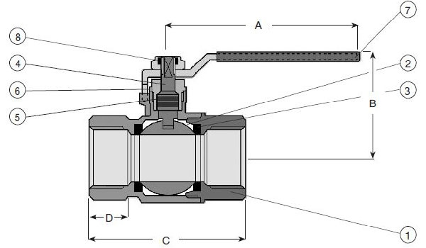 Шаровый кран тип 18/93 AVK