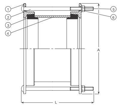 Муфта AVK сборная PN 16 52/258