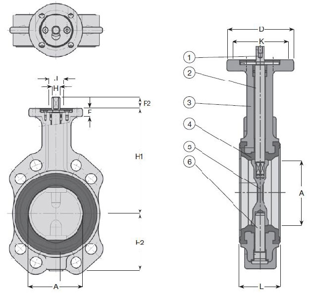 Затвор AVK концентрический схема