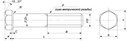 Болты DIN 960 (EN ISO 8765)