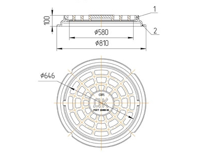 Дождеприемник тип ДК ГОСТ 26008-83 чертеж