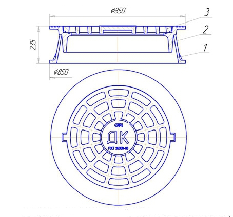 Дождеприемник плавающий с резиновой прокладкой чертеж