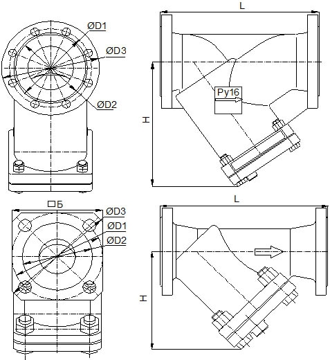 Фильтры сетчатые - схема