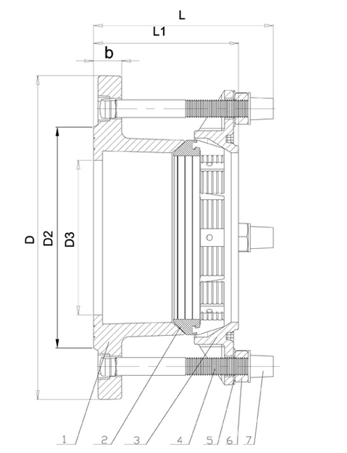 Конструкция фланца обжимного фиксирующего FA-R13