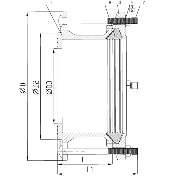 Конструкция фланца обжимного универсального FA-U13