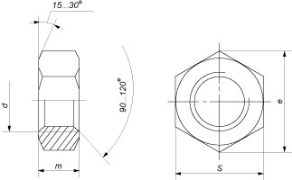 Гайки ГОСТ 22354-77 схема