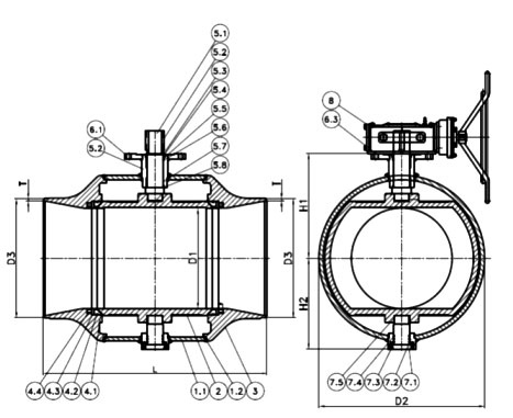 краны КМС K1-1-R-500-PN25-000-G-E-2 
