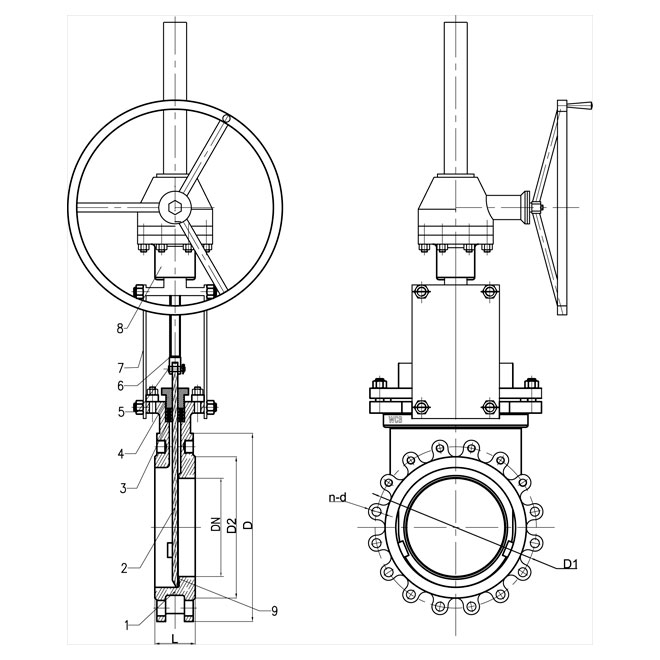 Задвижка шиберная стальная (с редуктором) K10GVSG