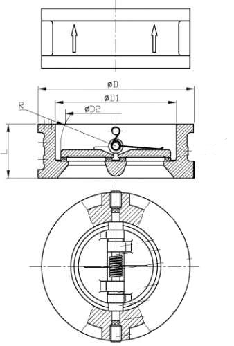 Клапан обратный межфланцевый
