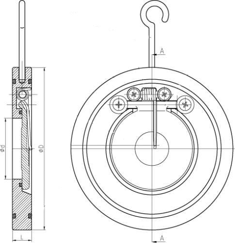 Клапан обратный межфланцевый