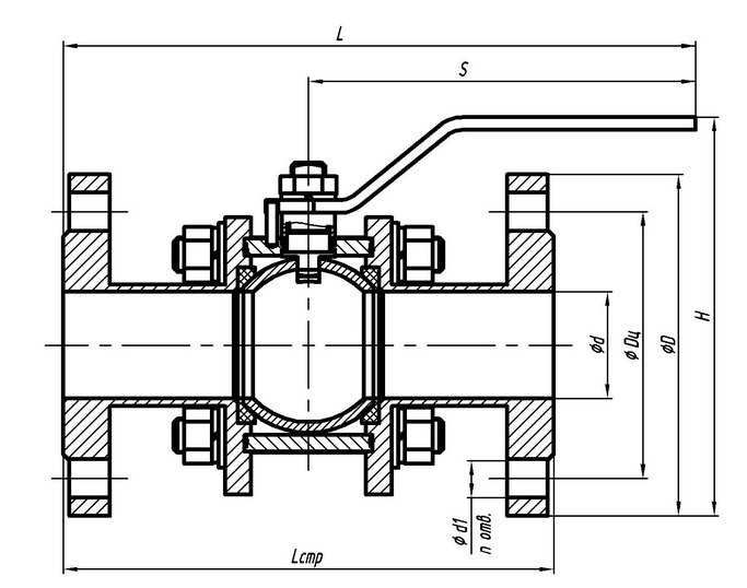 Краны высокого давления шаровые РУ 16-40 атм фланцевые