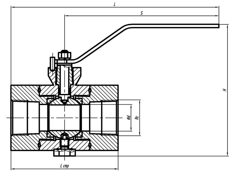 Краны высокого давления шаровые РУ 160 атм муфтовые