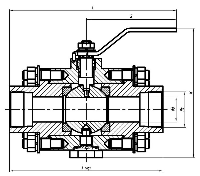 Краны высокого давления шаровые РУ 160 атм муфтовые