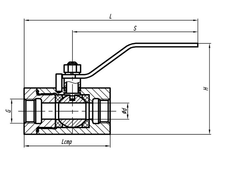 Краны высокого давления шаровые РУ 6-40 атм муфтовые