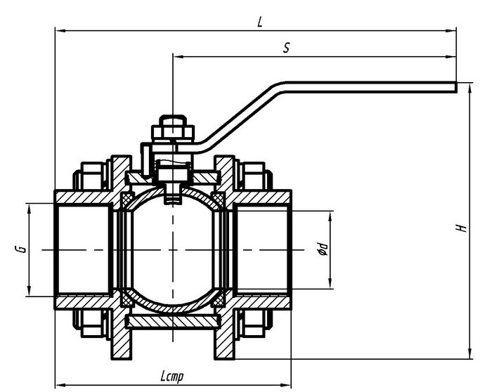 Краны высокого давления шаровые РУ 16-40 атм муфтовые
