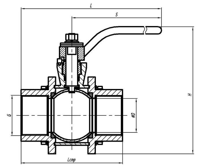 Краны высокого давления шаровые РУ 63-100 атм муфтовые