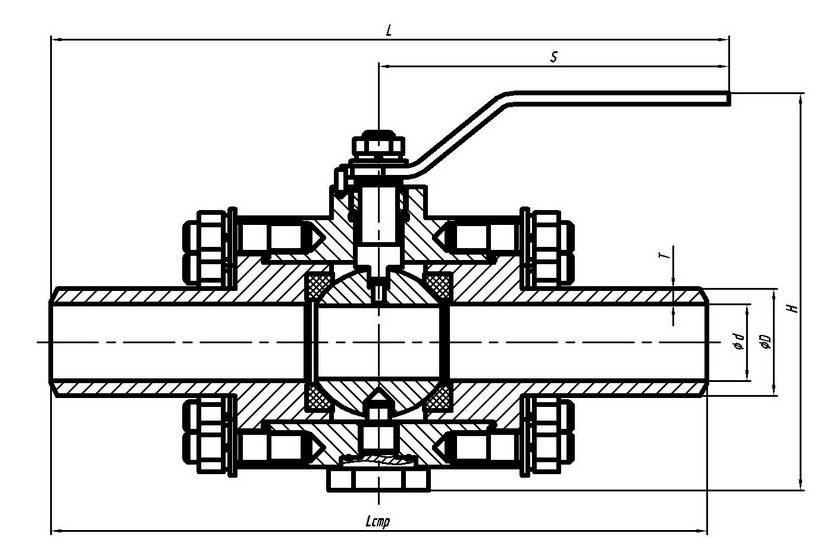 Краны высокого давления шаровые РУ 160 атм под приварку