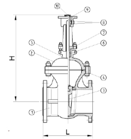 Конструкция задвижки стальой 30с941нж ЛАЗ под электропривод