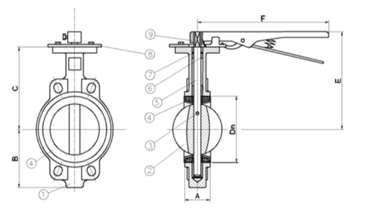 Конструкция затворов межфланцевых ЛАЗ ЗПФ под электропривод