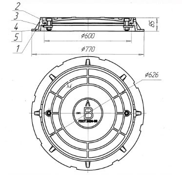Люк ГОСТ 3634-99 тип Л с замками