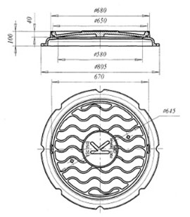 Люк тяжелый ГОСТ 3634 схема