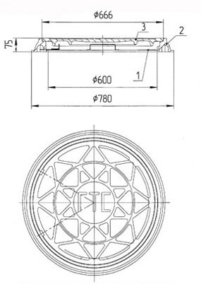 Люк ГОСТ 8591-76 тип Л схема Люк ГОСТ 8591-76 тип Л схема