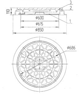 Люк ГОСТ 8591-76 тип Т схема