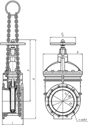 Задвижка чугунная 30ч39р (тип МЗВ)