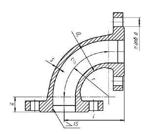 Стальные отводы фланцевые схема