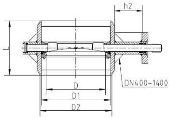 Поворотный затвор приварной с голым штоком