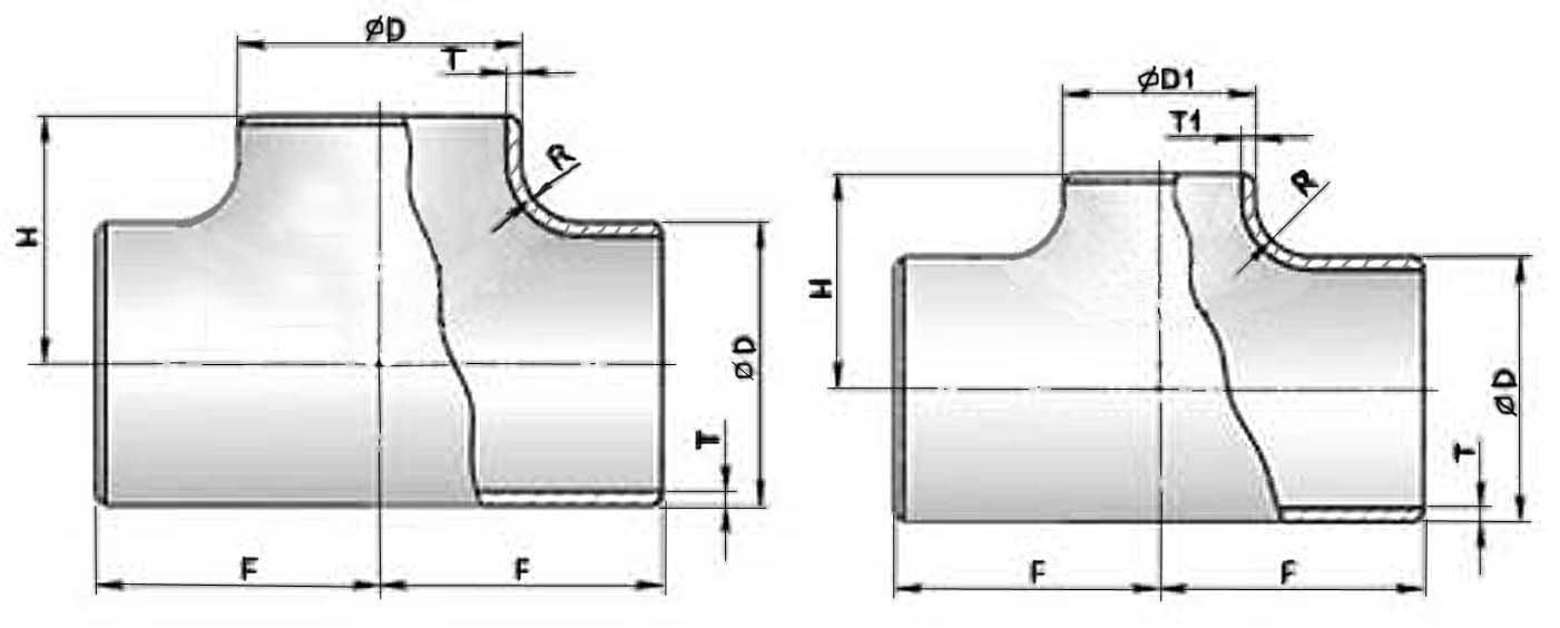 Тройники стальные приварные