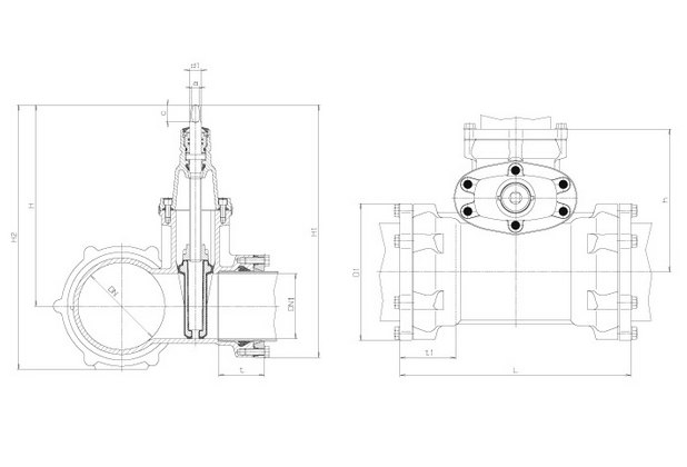 Задвижка чугунная Hawle System 2000 Комби-T 4343E2