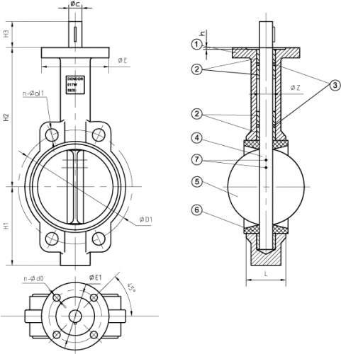 Затвор межфланцевый с электроприводом